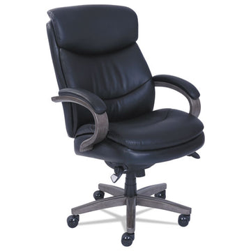 La-Z-Boy® Woodbury High-back Executive Chair, Supports Up To 300 Lb, 20.25" To 23.25" Seat Height, Brown Seat-back, Weathered Sand Base freeshipping - TVN Wholesale